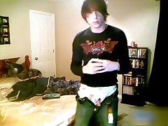 Trace jerks his worthy twink schlong for web camera part4